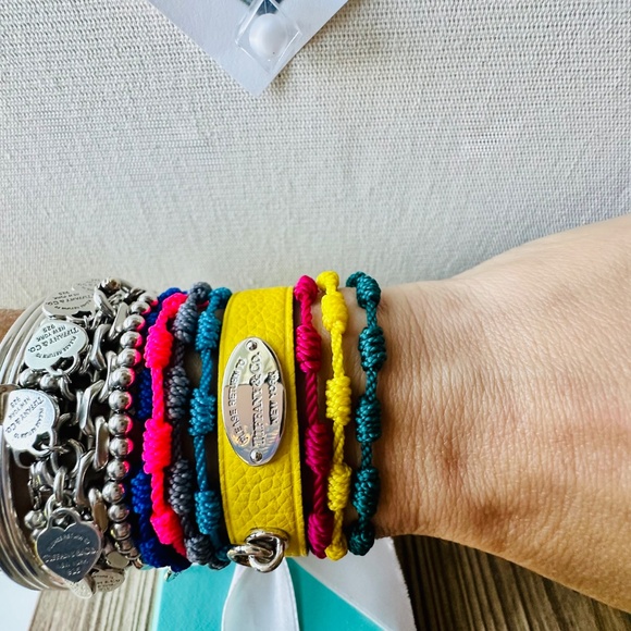 Return To Tiffany & Co Narrow Yellow Leather Bracelet, S/M, Silver - Picture 9 of 9